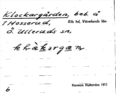 Bild på arkivkortet för arkivposten Klockargården