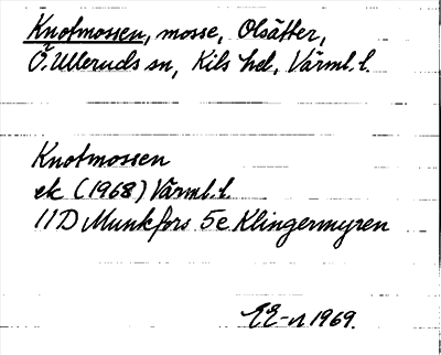 Bild på arkivkortet för arkivposten Knotmossen