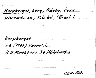 Bild på arkivkortet för arkivposten Korpberget