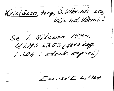 Bild på arkivkortet för arkivposten Kviståsen