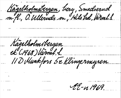Bild på arkivkortet för arkivposten Kägelholmsbergen