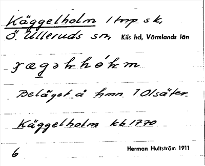 Bild på arkivkortet för arkivposten Käggelholm