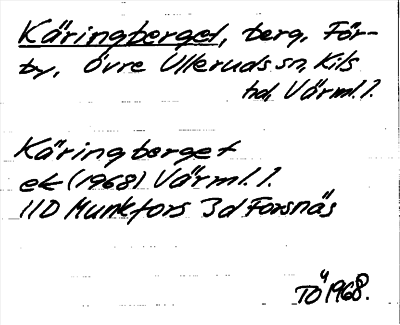 Bild på arkivkortet för arkivposten Käringberget