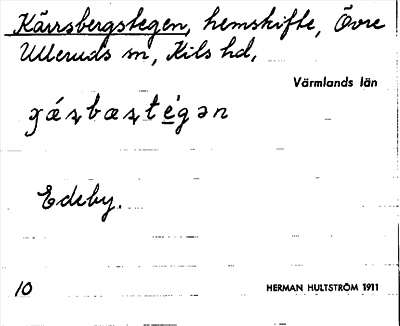 Bild på arkivkortet för arkivposten Kärrsbergstegen