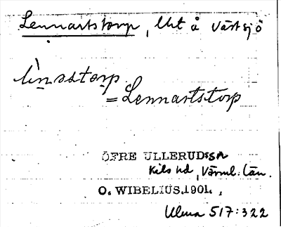 Bild på arkivkortet för arkivposten Lennartstorp