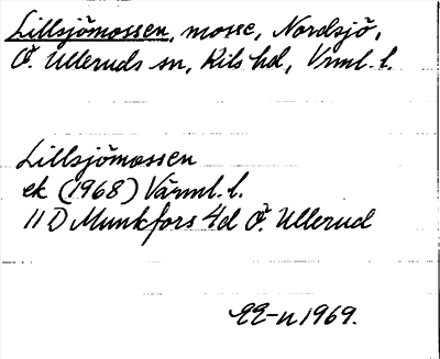 Bild på arkivkortet för arkivposten Lillsjömossen