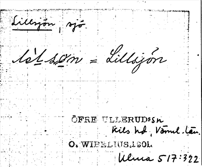 Bild på arkivkortet för arkivposten Lillsjön