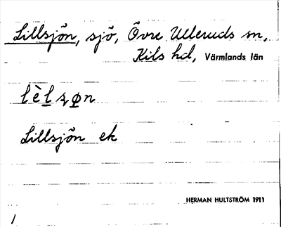 Bild på arkivkortet för arkivposten Lillsjön