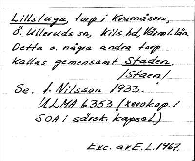 Bild på arkivkortet för arkivposten Lillstuga