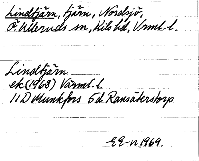 Bild på arkivkortet för arkivposten Lindtjärn