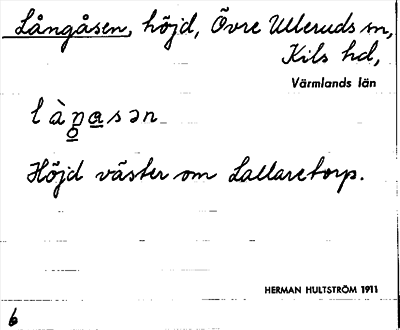Bild på arkivkortet för arkivposten Långåsen