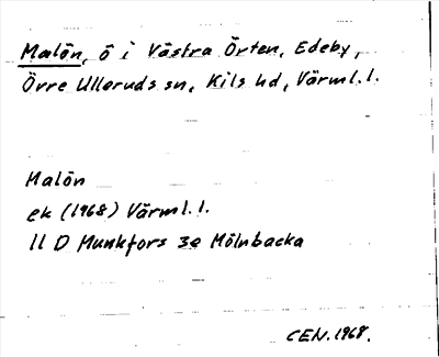 Bild på arkivkortet för arkivposten Malön