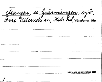 Bild på arkivkortet för arkivposten Mangen, se Gräsmangen
