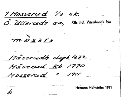 Bild på arkivkortet för arkivposten Mosserud