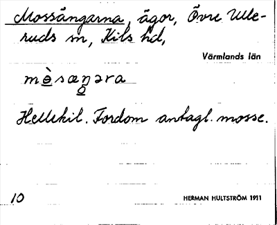 Bild på arkivkortet för arkivposten Mossängarna