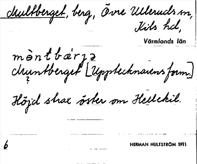 Bild på arkivkortet för arkivposten Multberget