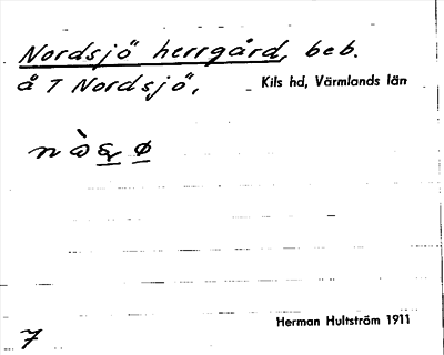 Bild på arkivkortet för arkivposten Nordsjö herrgård