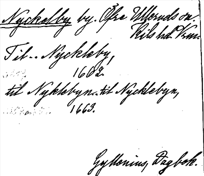 Bild på arkivkortet för arkivposten Nyckelby