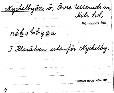 Bild på arkivkortet för arkivposten Nyckelbyön