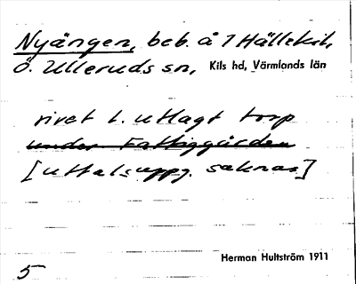 Bild på arkivkortet för arkivposten Nyängen