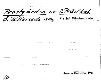 Bild på arkivkortet för arkivposten Prostgården, se 2 Prästbol