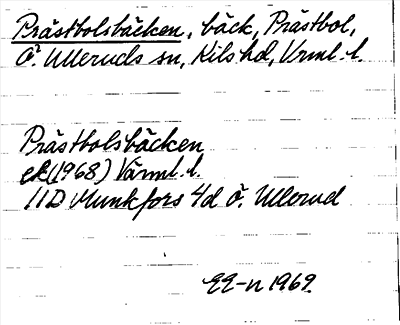 Bild på arkivkortet för arkivposten Prästbolsbäcken