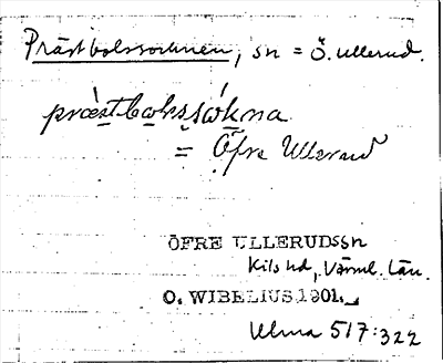 Bild på arkivkortet för arkivposten Prästbolssocknen