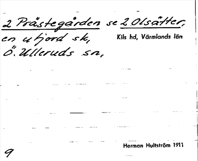 Bild på arkivkortet för arkivposten Prästegården, se 2 Olsätter