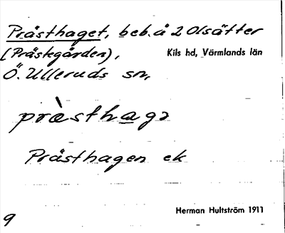 Bild på arkivkortet för arkivposten Prästhaget