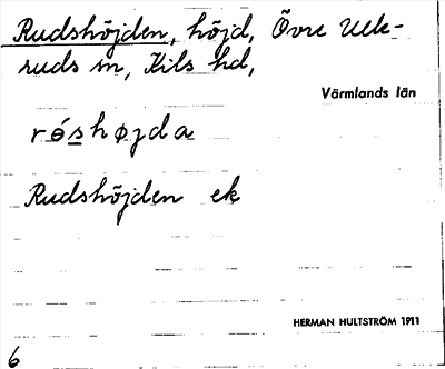 Bild på arkivkortet för arkivposten Rudshöjden