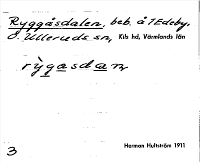 Bild på arkivkortet för arkivposten Ryggåsdalen