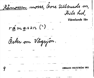 Bild på arkivkortet för arkivposten Råmossen