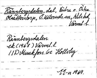 Bild på arkivkortet för arkivposten Rännbergsdalen