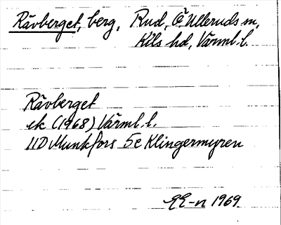 Bild på arkivkortet för arkivposten Rävberget