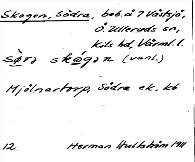 Bild på arkivkortet för arkivposten Skogen, Södra