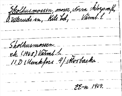 Bild på arkivkortet för arkivposten Skolhusmossen