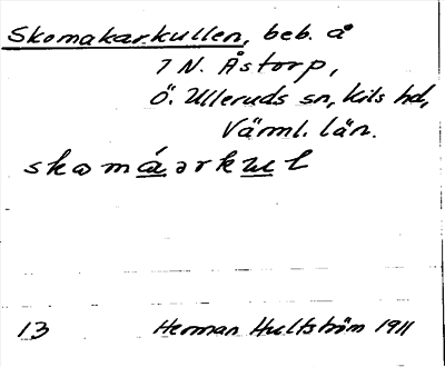 Bild på arkivkortet för arkivposten Skomakarkullen