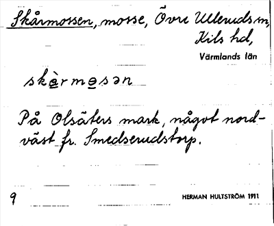 Bild på arkivkortet för arkivposten Skårmossen
