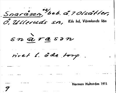 Bild på arkivkortet för arkivposten Snaråsen