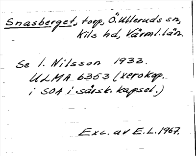 Bild på arkivkortet för arkivposten Snasberget