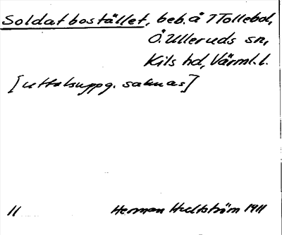 Bild på arkivkortet för arkivposten Soldatbostället