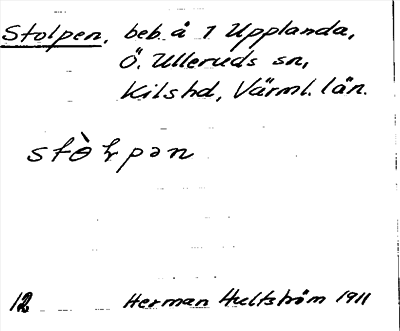 Bild på arkivkortet för arkivposten Stolpen