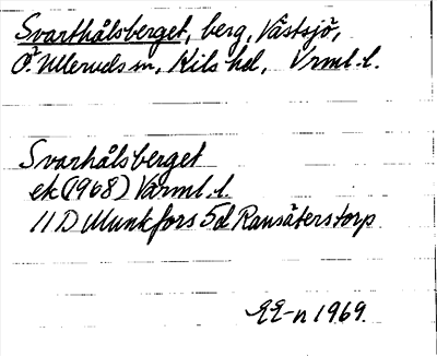 Bild på arkivkortet för arkivposten Svarthålsberget