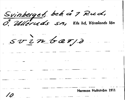 Bild på arkivkortet för arkivposten Svinberget