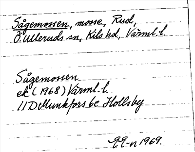 Bild på arkivkortet för arkivposten Sågemossen