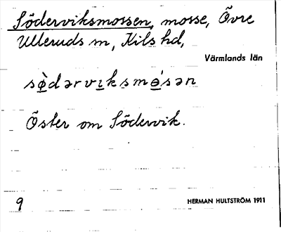Bild på arkivkortet för arkivposten Söderviksmossen