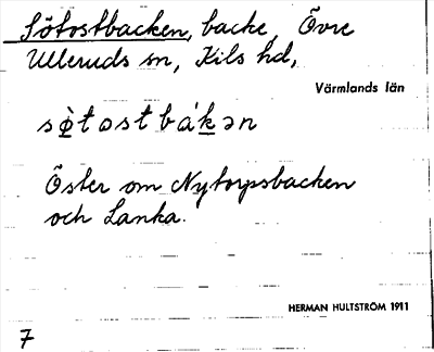 Bild på arkivkortet för arkivposten Sötostbacken