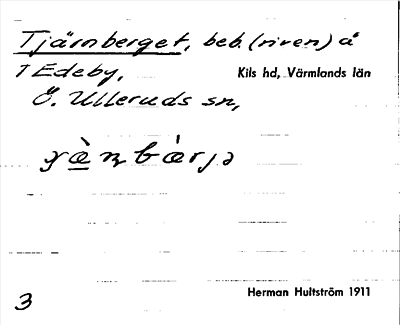 Bild på arkivkortet för arkivposten Tjärnberget