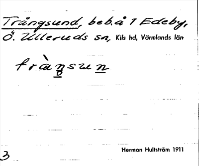 Bild på arkivkortet för arkivposten Trångsund