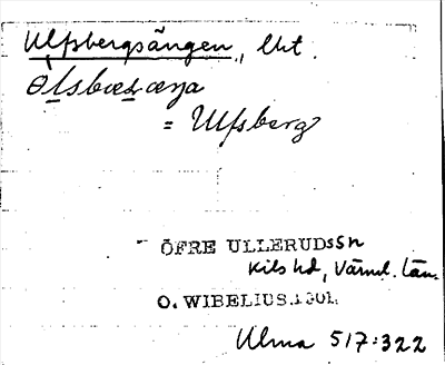 Bild på arkivkortet för arkivposten Ulfsbergsängen